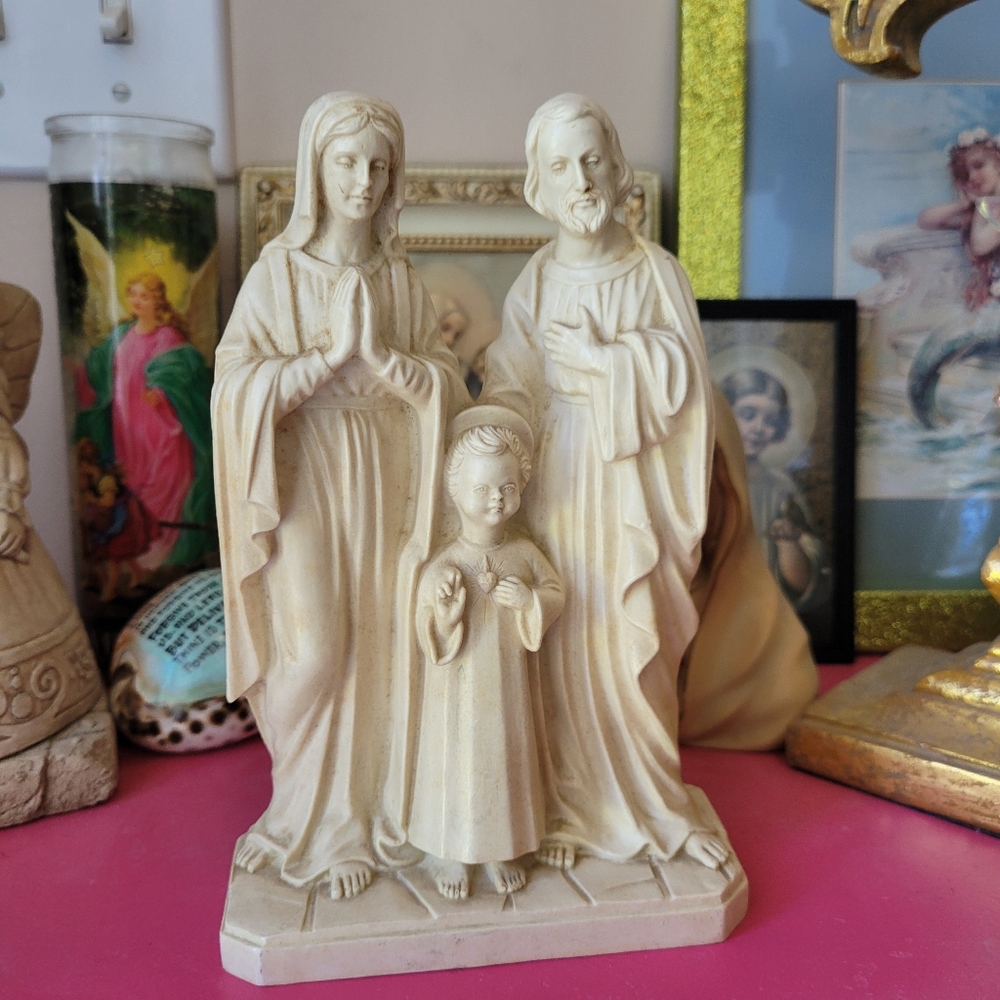 Holy Family Religious Figurine ~ Vintage ~ Jesus Mary Joseph ~ Christmas ~ Resin